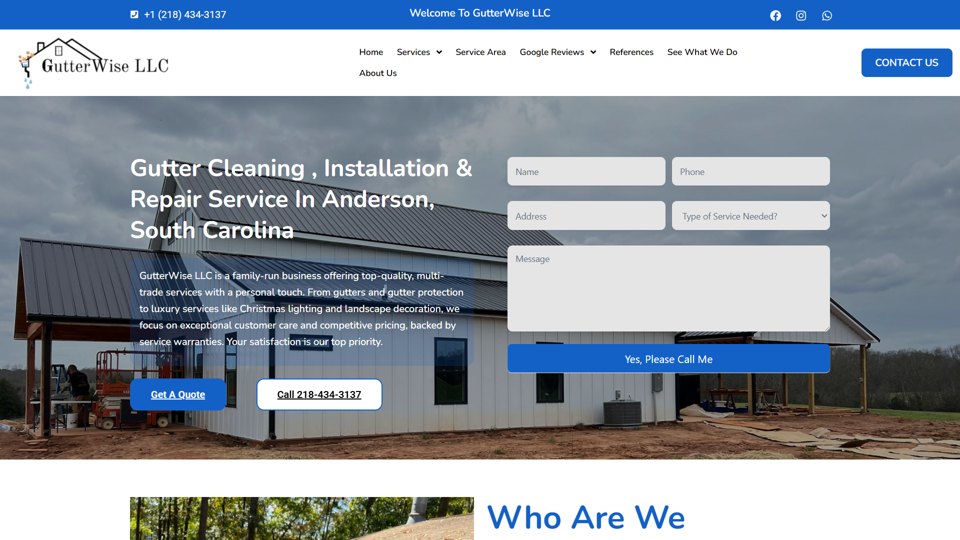 GutterWise LLC website screenshot